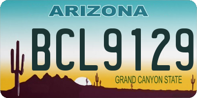 AZ license plate BCL9129