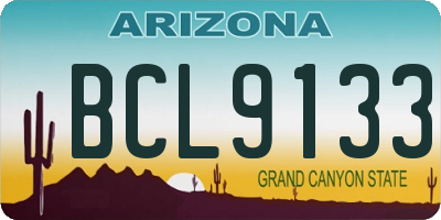 AZ license plate BCL9133