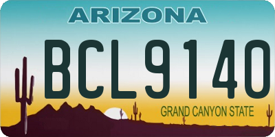 AZ license plate BCL9140