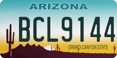 AZ license plate BCL9144