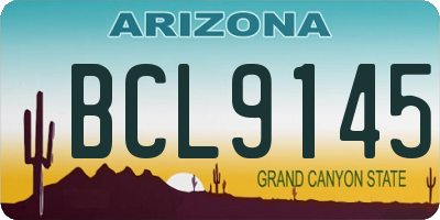 AZ license plate BCL9145