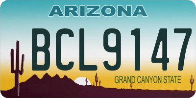 AZ license plate BCL9147