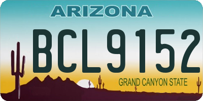 AZ license plate BCL9152