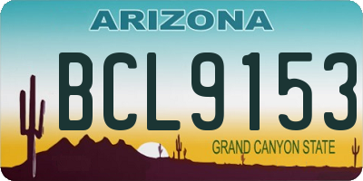 AZ license plate BCL9153