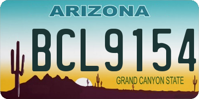 AZ license plate BCL9154