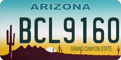 AZ license plate BCL9160