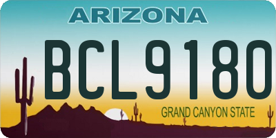 AZ license plate BCL9180