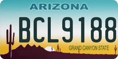 AZ license plate BCL9188