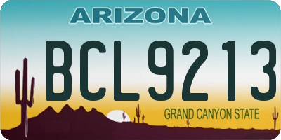 AZ license plate BCL9213