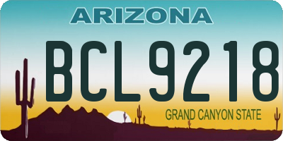 AZ license plate BCL9218