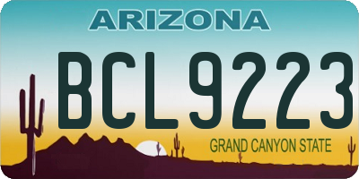 AZ license plate BCL9223