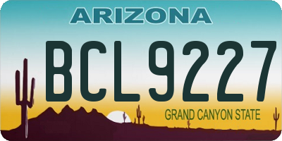 AZ license plate BCL9227