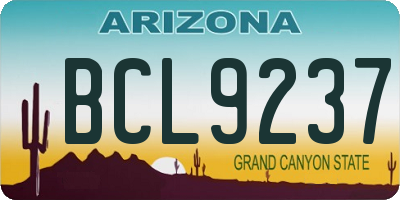 AZ license plate BCL9237