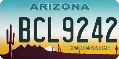 AZ license plate BCL9242