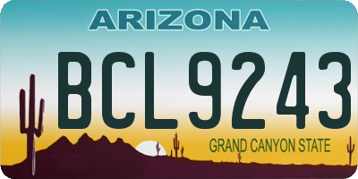 AZ license plate BCL9243