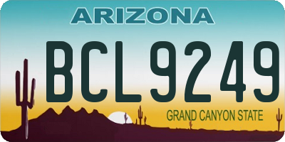 AZ license plate BCL9249