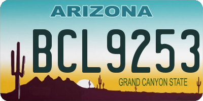 AZ license plate BCL9253