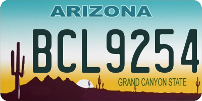 AZ license plate BCL9254