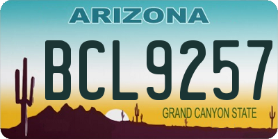 AZ license plate BCL9257