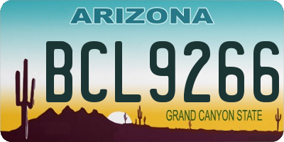 AZ license plate BCL9266