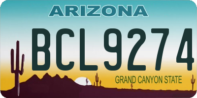 AZ license plate BCL9274