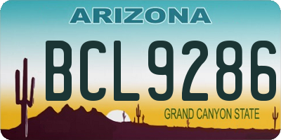 AZ license plate BCL9286