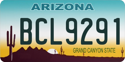 AZ license plate BCL9291