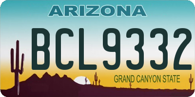 AZ license plate BCL9332