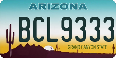 AZ license plate BCL9333