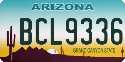 AZ license plate BCL9336