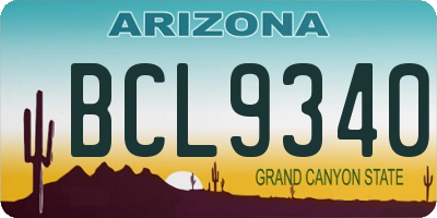 AZ license plate BCL9340