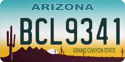 AZ license plate BCL9341