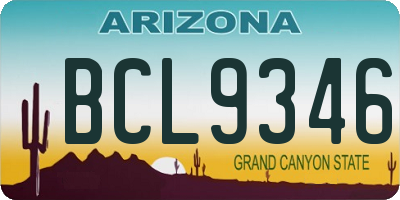 AZ license plate BCL9346