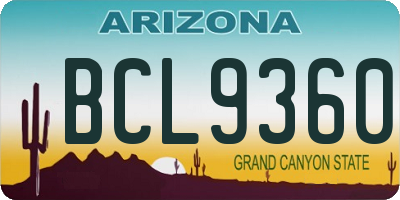 AZ license plate BCL9360