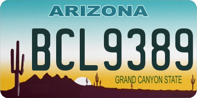 AZ license plate BCL9389