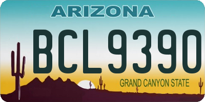 AZ license plate BCL9390