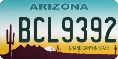 AZ license plate BCL9392