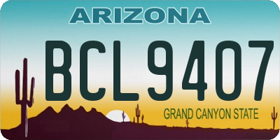 AZ license plate BCL9407