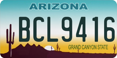 AZ license plate BCL9416