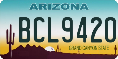 AZ license plate BCL9420