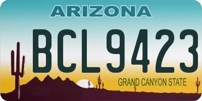 AZ license plate BCL9423