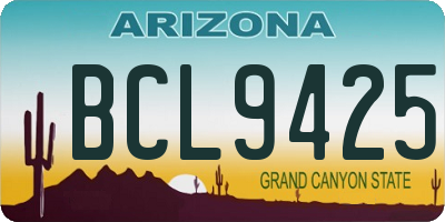 AZ license plate BCL9425