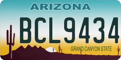 AZ license plate BCL9434