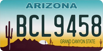 AZ license plate BCL9458