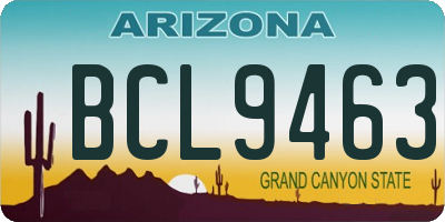 AZ license plate BCL9463