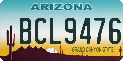 AZ license plate BCL9476