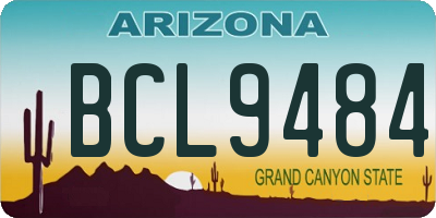 AZ license plate BCL9484