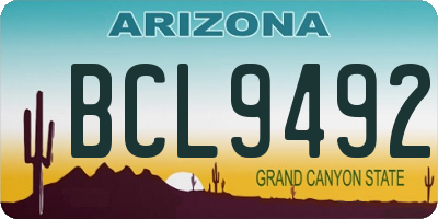 AZ license plate BCL9492