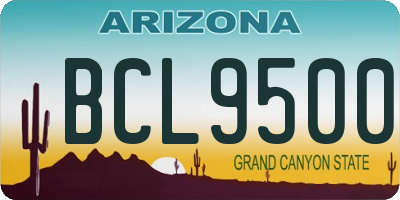 AZ license plate BCL9500