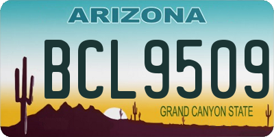 AZ license plate BCL9509